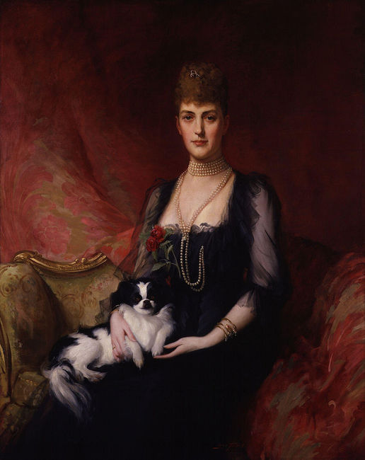 Aleksandra Duńska z chinem japońskim, 1893 r