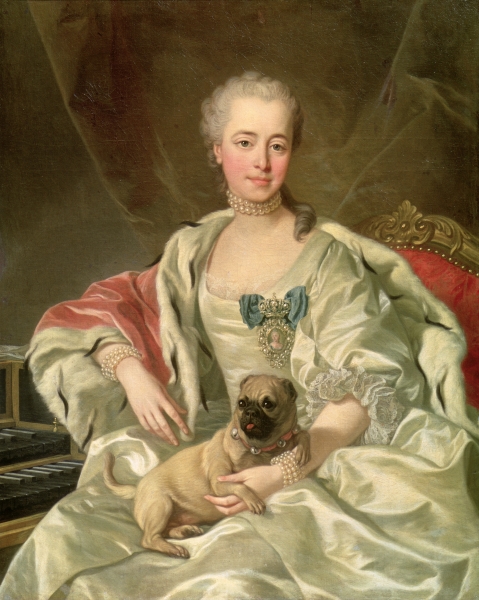 Księżniczka Ekaterina Dmitriewna Golitsyna z Mopsem Louis Michel van Loo