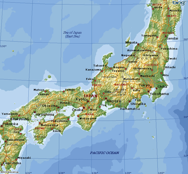 Mapa Japonii