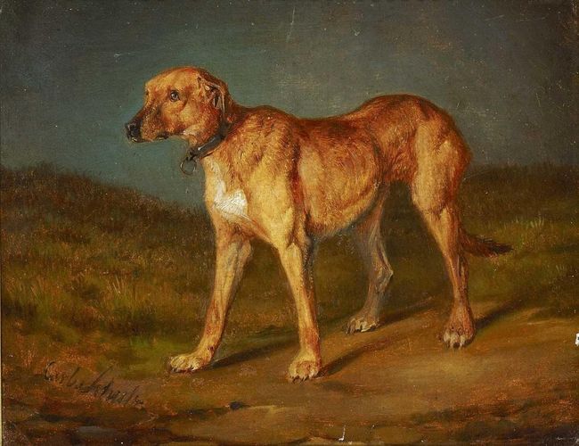 Rhodesian ridgeback, by Carl Friedrich Schulz (1796–1866)