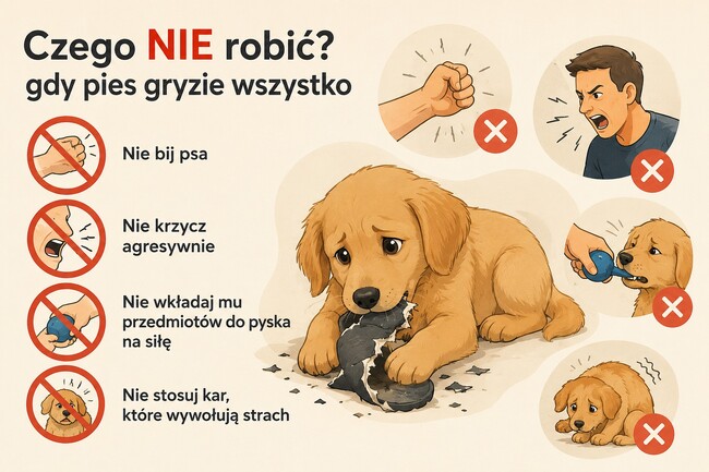 czego nie robić gdy pies gryzie wszystko