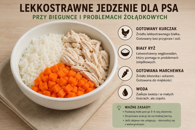przykład lekkostrawnego pokarmu dla psa