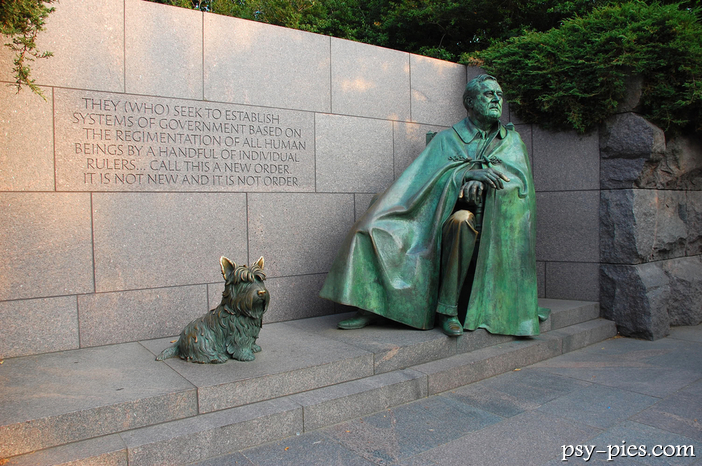 Franklin D. Roosevelt i jego pies Fala